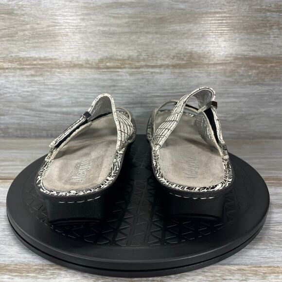 Alegria Women's Karmen Unity Black White Leather Slide Sandals Size EU 38 US 8 - Picture 4 of 11